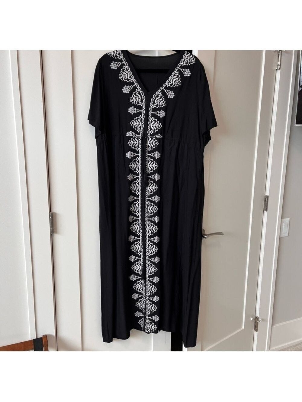 Source Unknown Black and White Swim Coverup